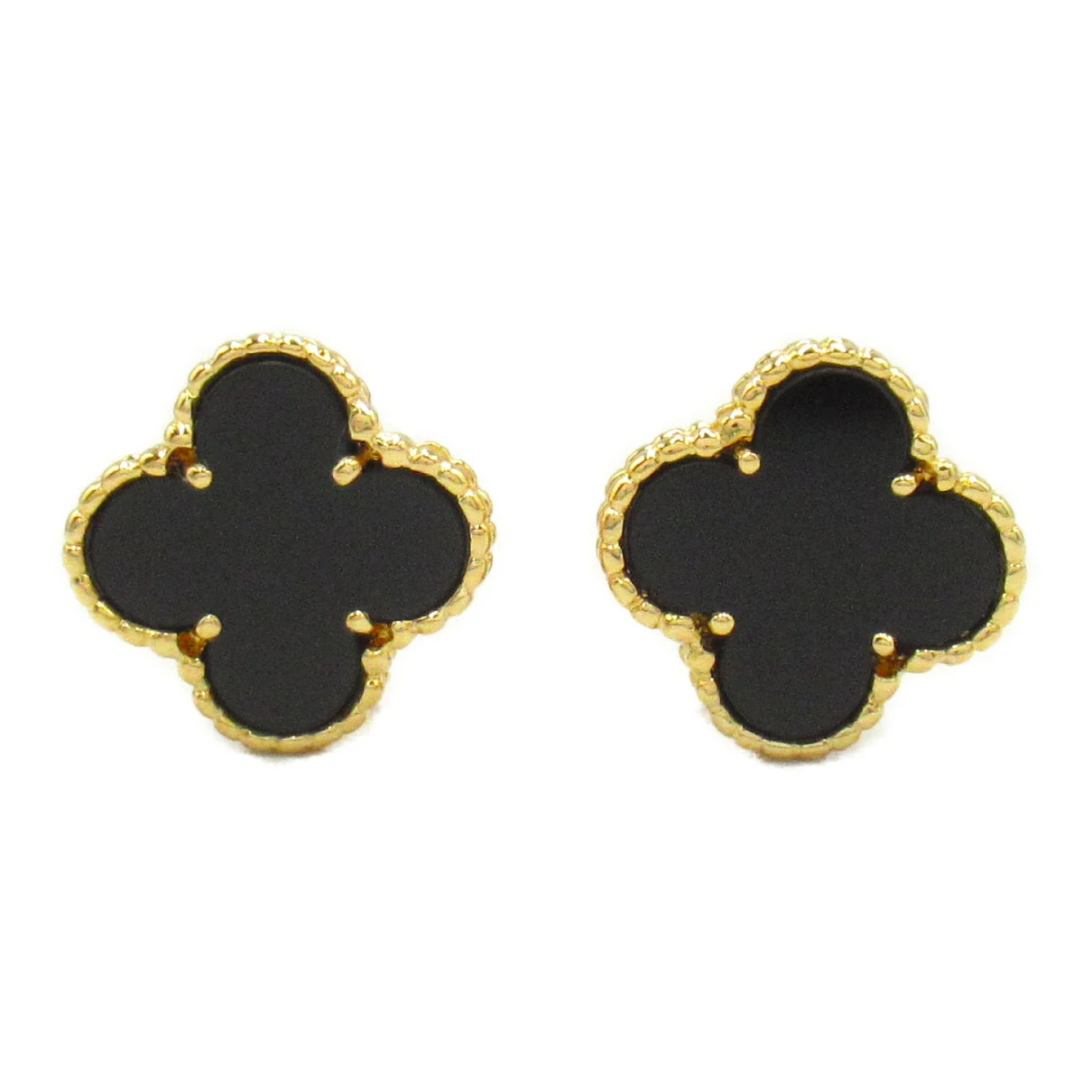Pre-owned Van Cleef & Arpels Yellow Gold Earrings In Black