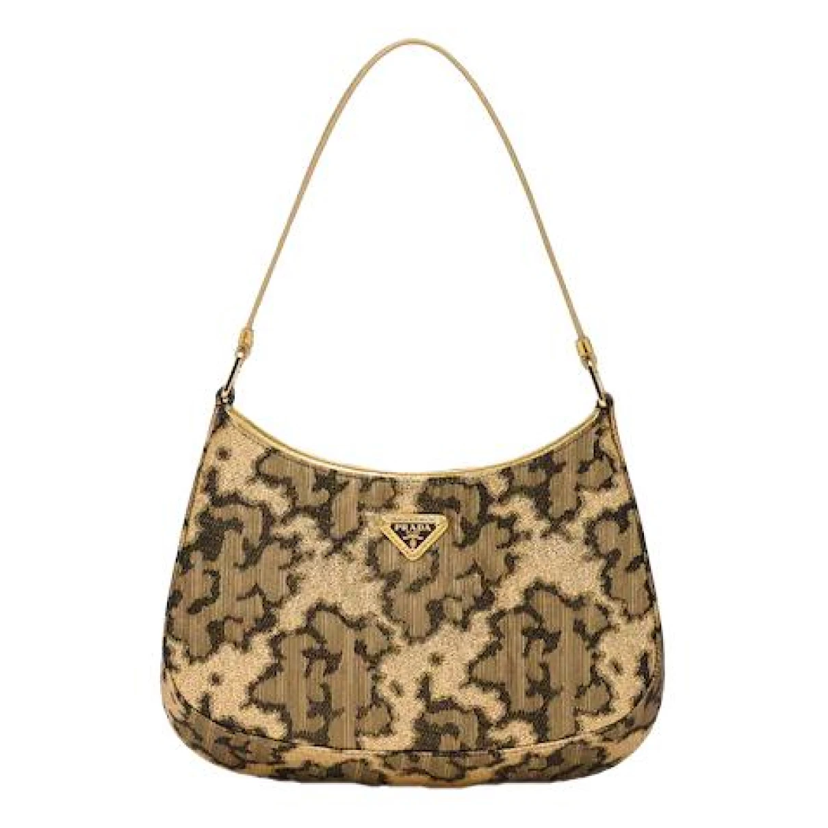 Pre-owned Prada Cleo Cloth Handbag In Gold
