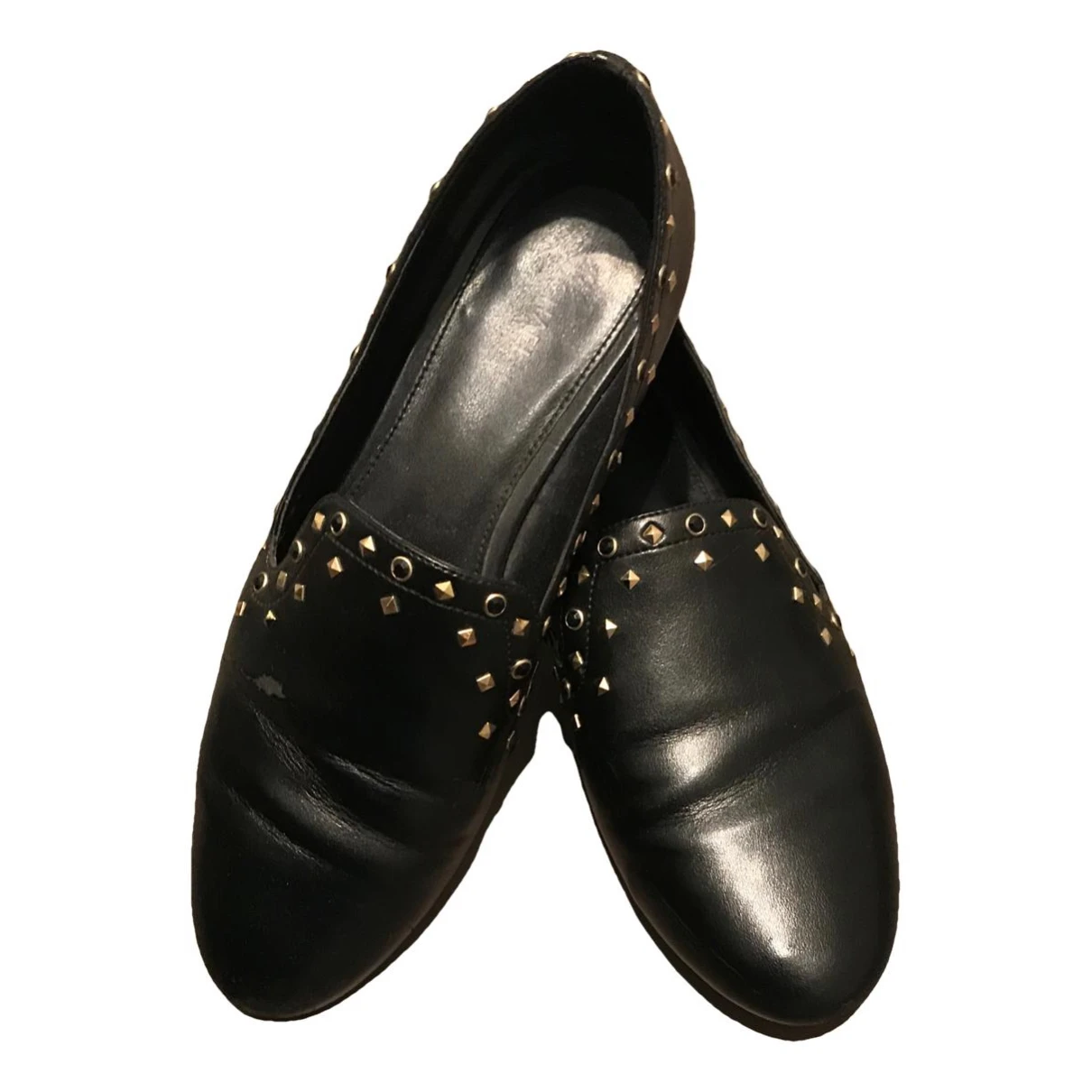 Pre-owned Michael Kors Leather Flats In Black