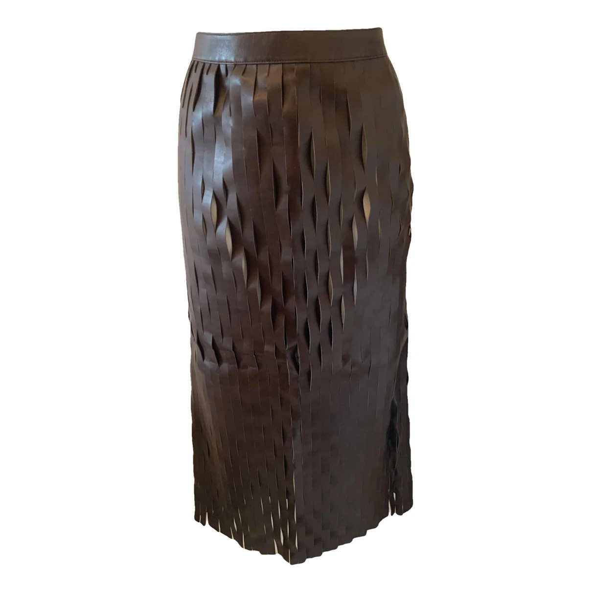 Pre-owned Tod's Leather Maxi Skirt In Brown