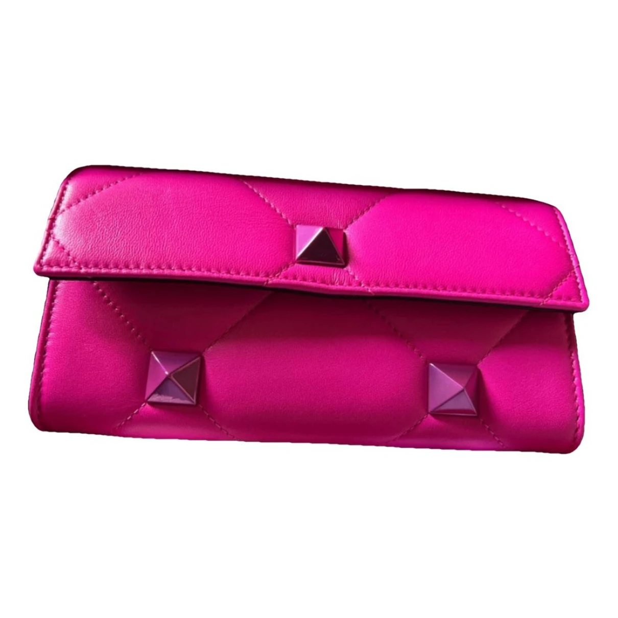 Pre-owned Valentino Garavani Roman Stud Leather Crossbody Bag In Pink