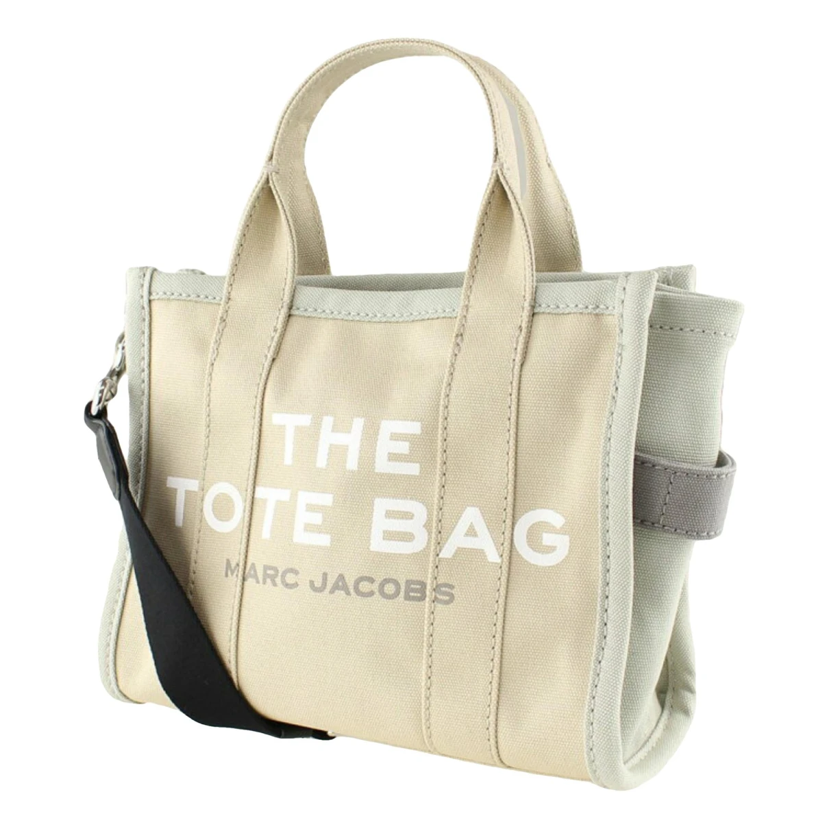 Pre-owned Marc Jacobs The Tag Tote Cloth Handbag In Beige