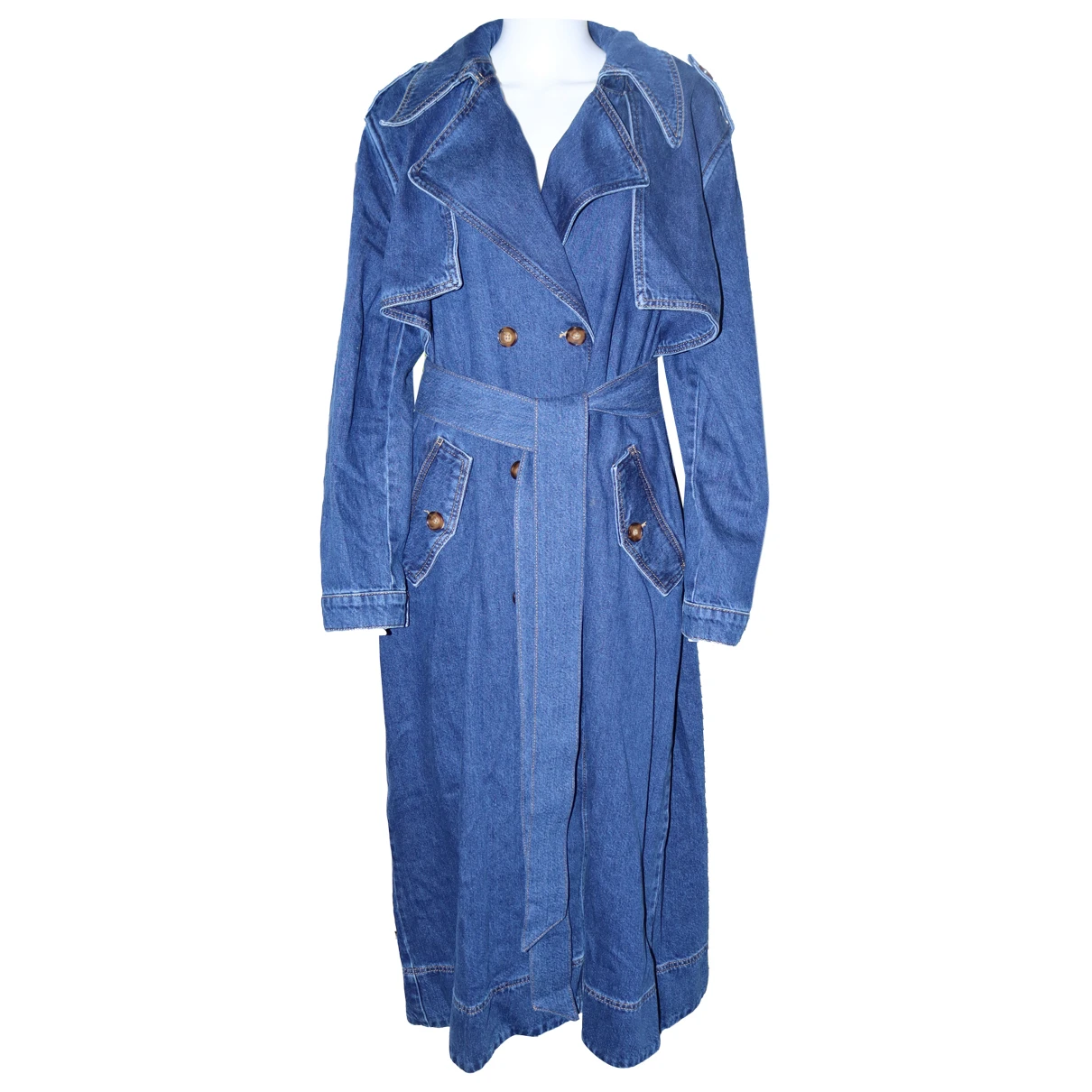 Pre-owned Aligne Trench Coat In Blue