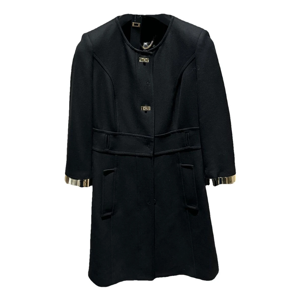 Pre-owned Elisabetta Franchi Coat In Black