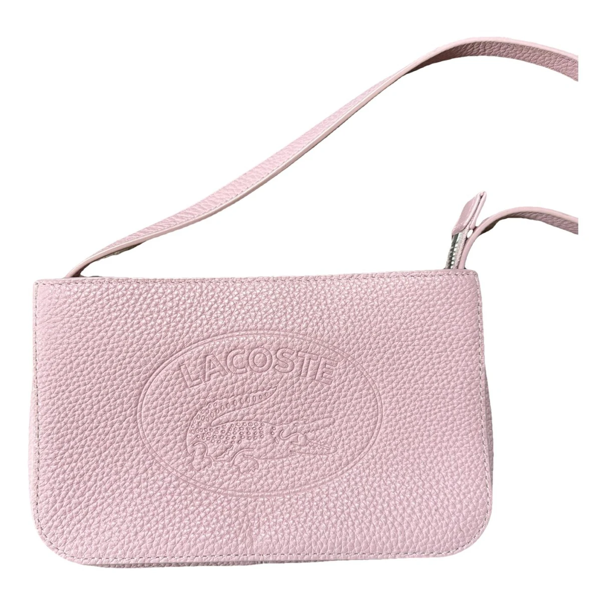 Pre-owned Lacoste Vegan Leather Handbag In Pink