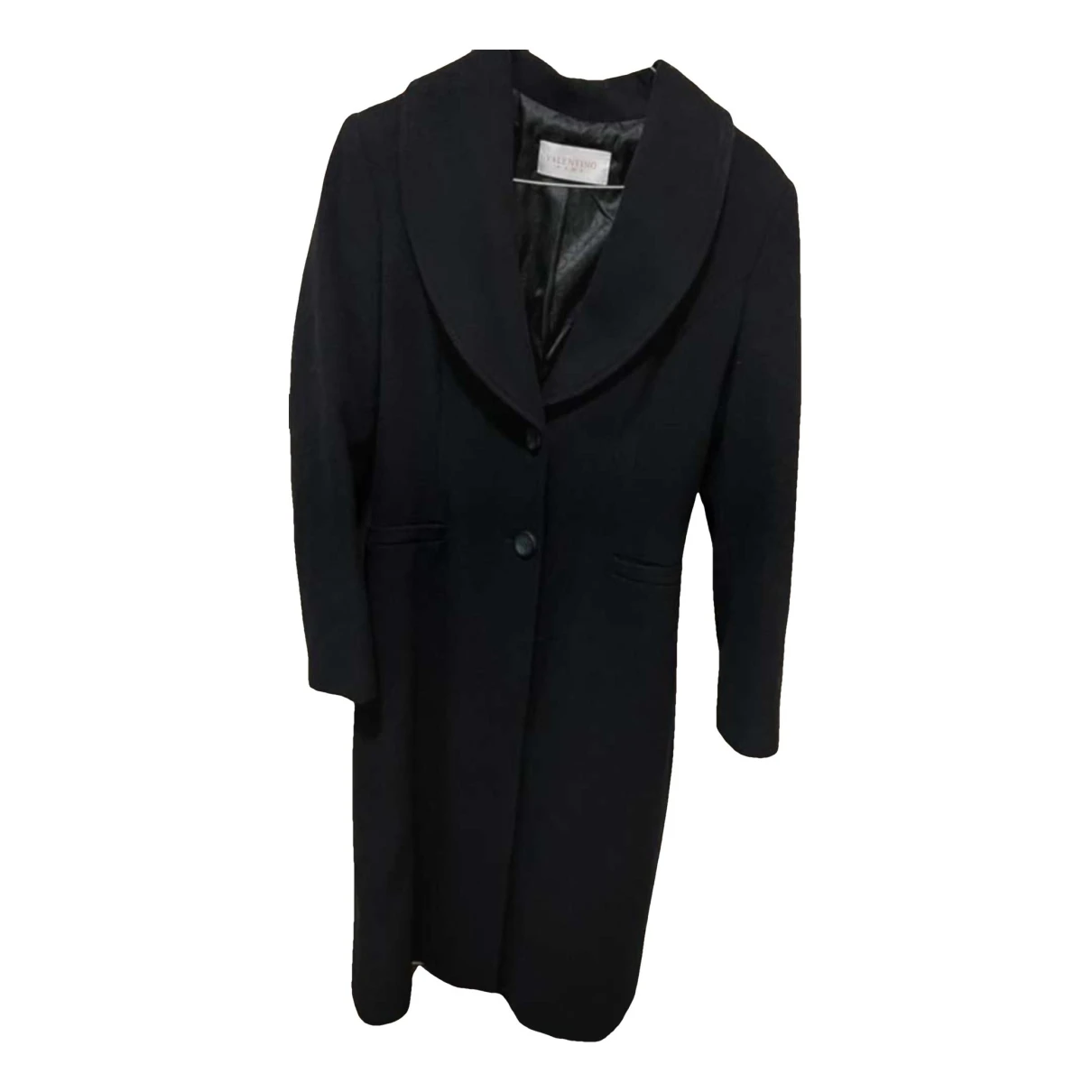 Pre-owned Valentino Wool Coat In Black