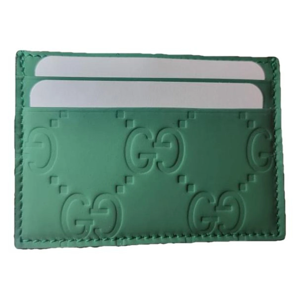Pre-owned Gucci Leather Wallet In Green