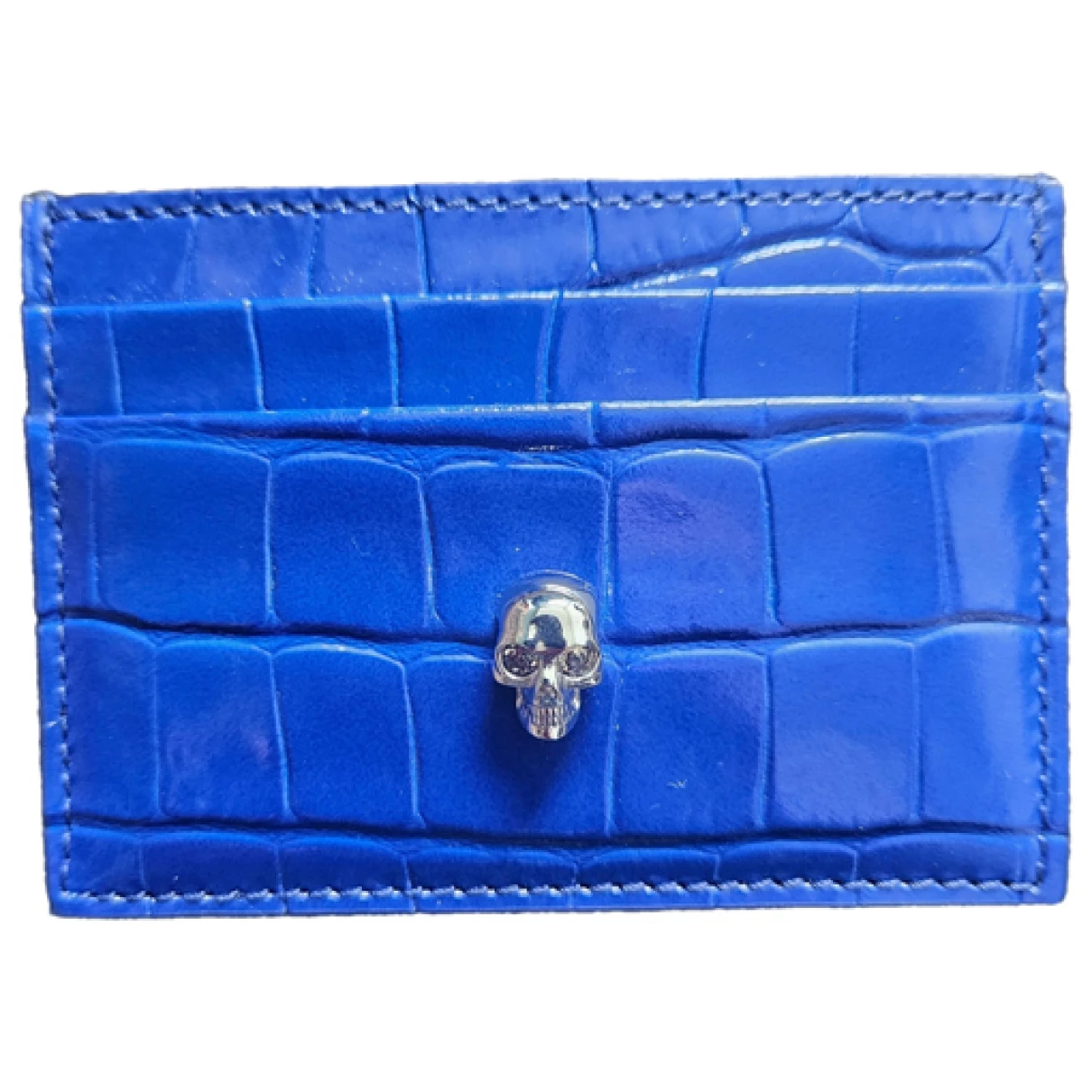 Pre-owned Alexander Mcqueen Leather Wallet In Blue