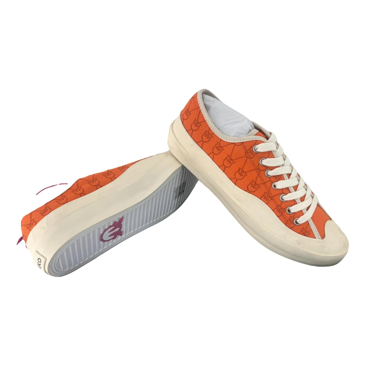 Pre-owned Pinko Cloth Trainers In Orange