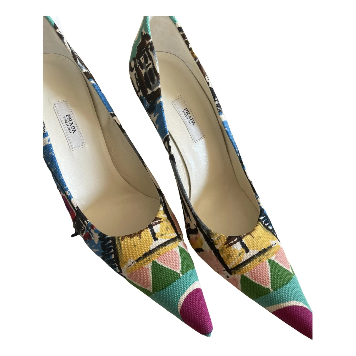 Pre-owned Prada Cloth Heels In Multicolour
