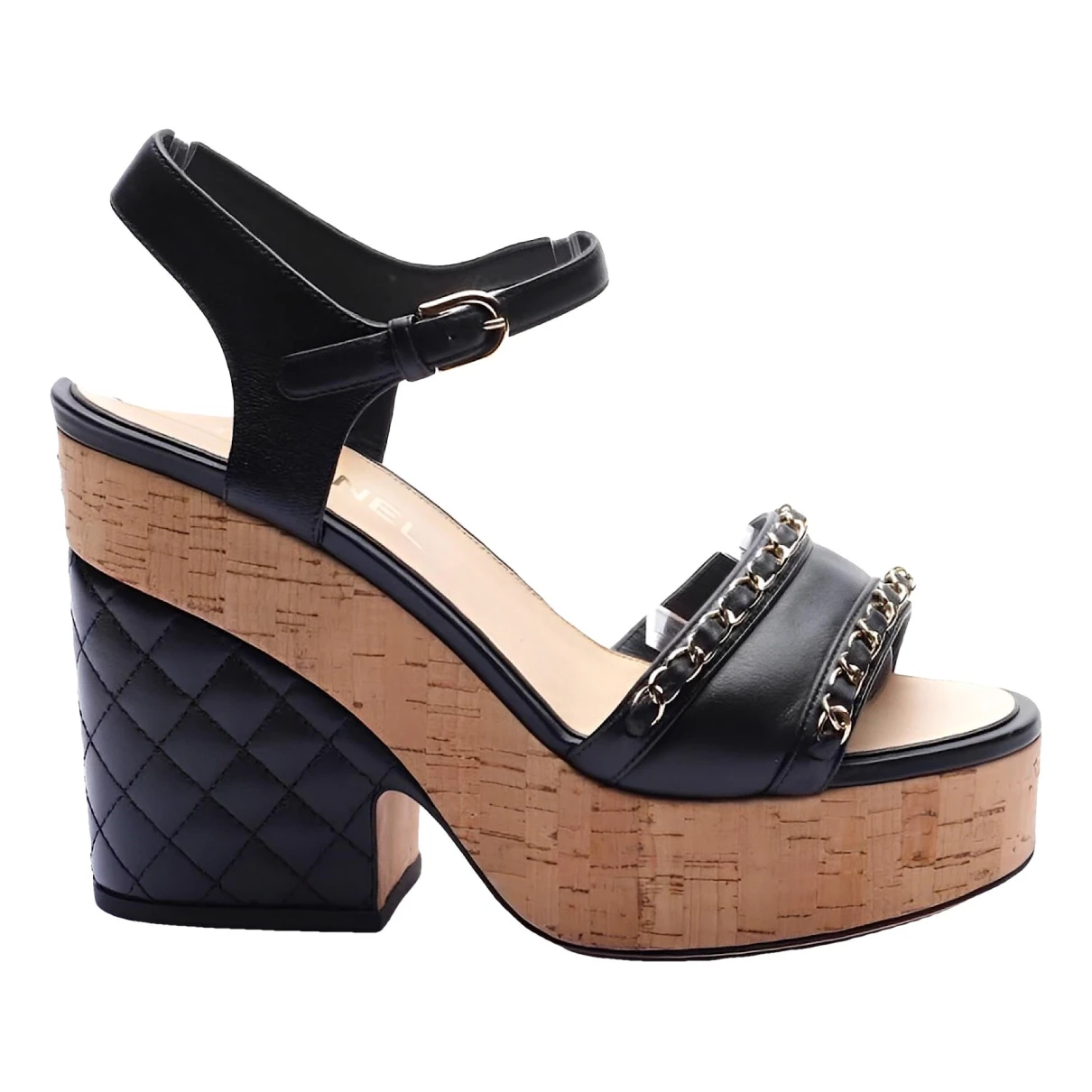 Pre-owned Chanel Leather Sandals In Black