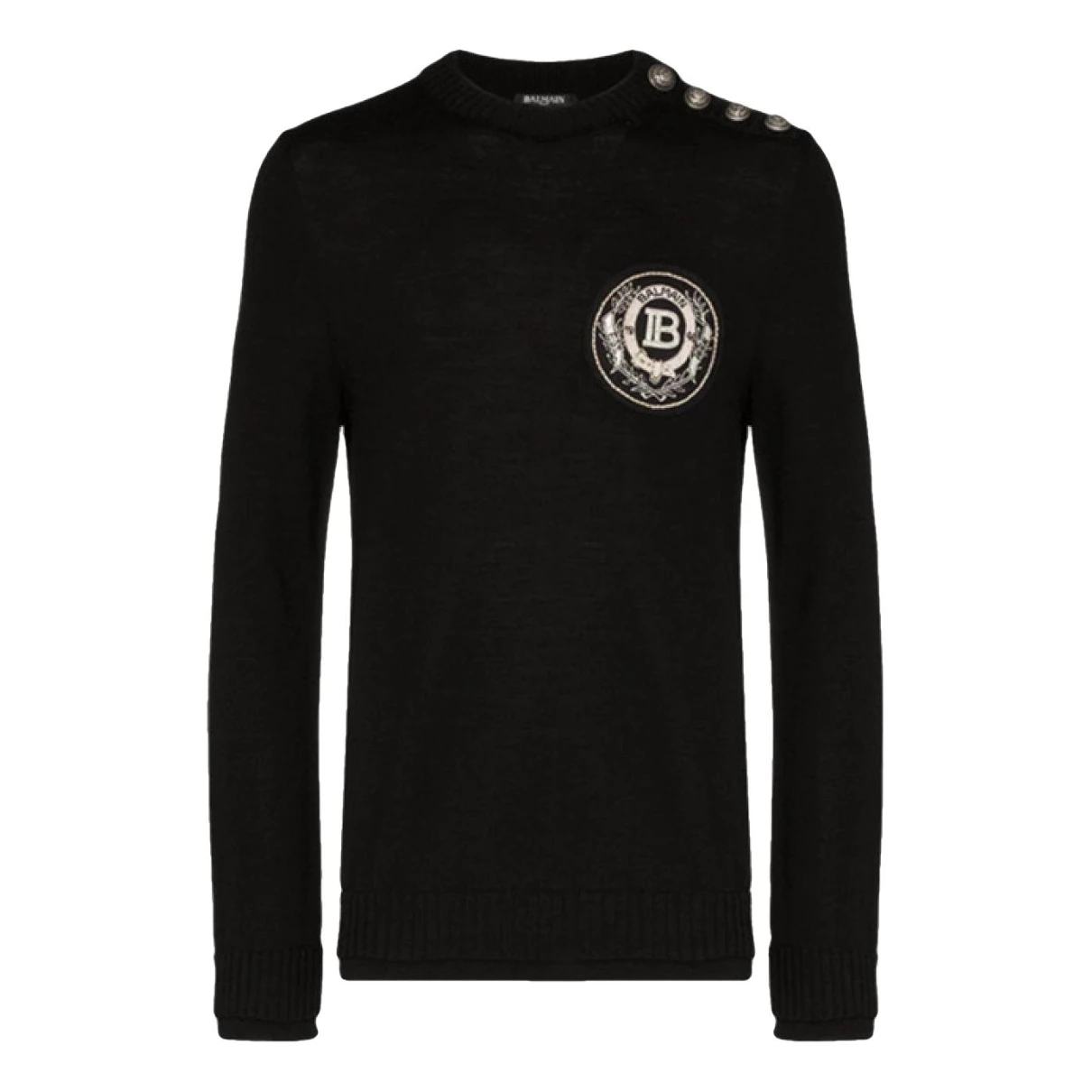 Pre-owned Balmain Wool Sweatshirt In Black