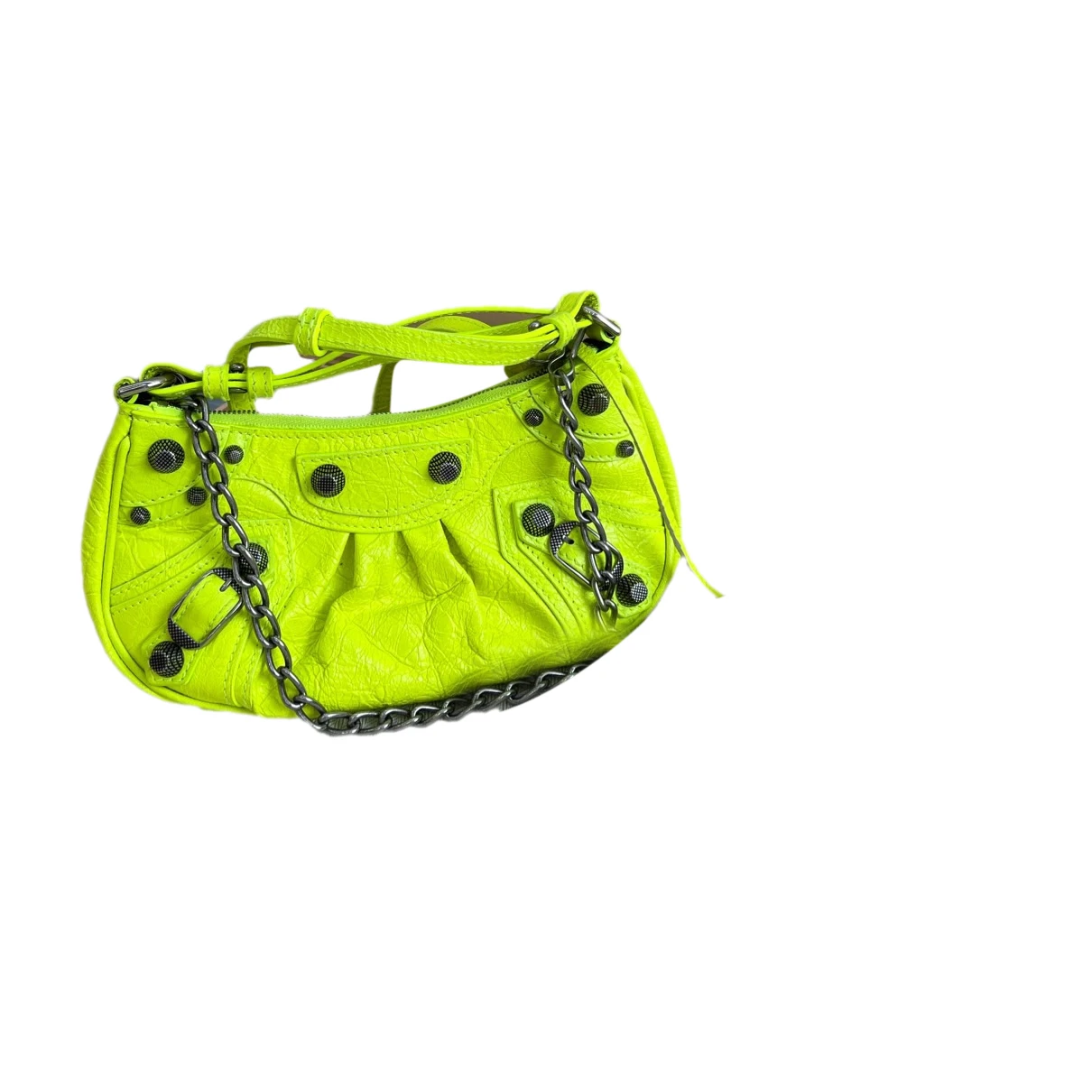 Pre-owned Balenciaga Le Cagole Leather Handbag In Yellow