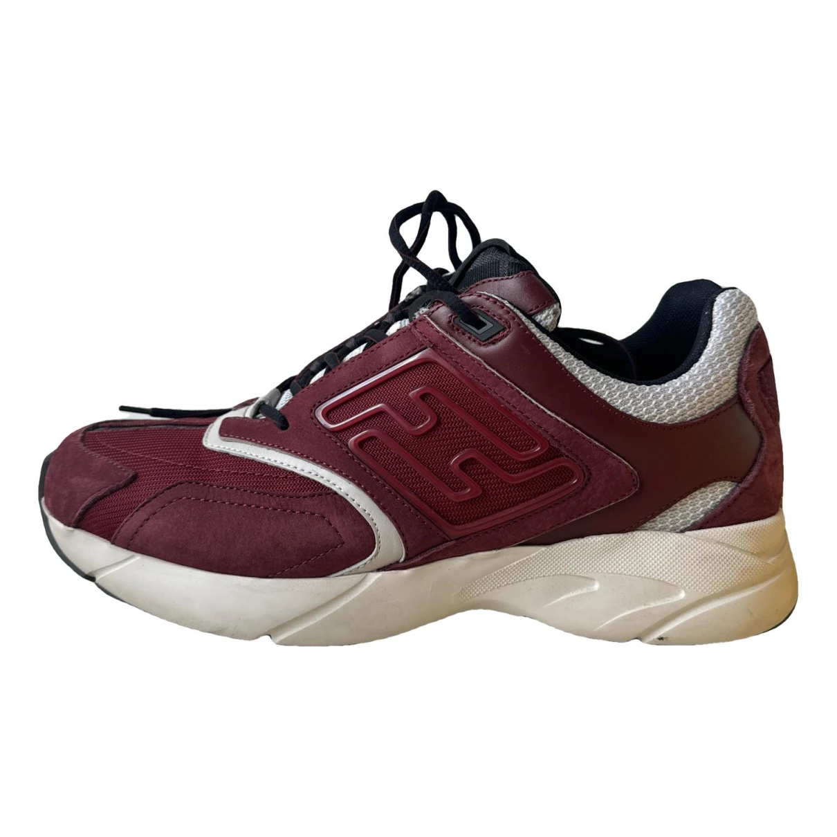 Pre-owned Fendi Low Trainers In Burgundy