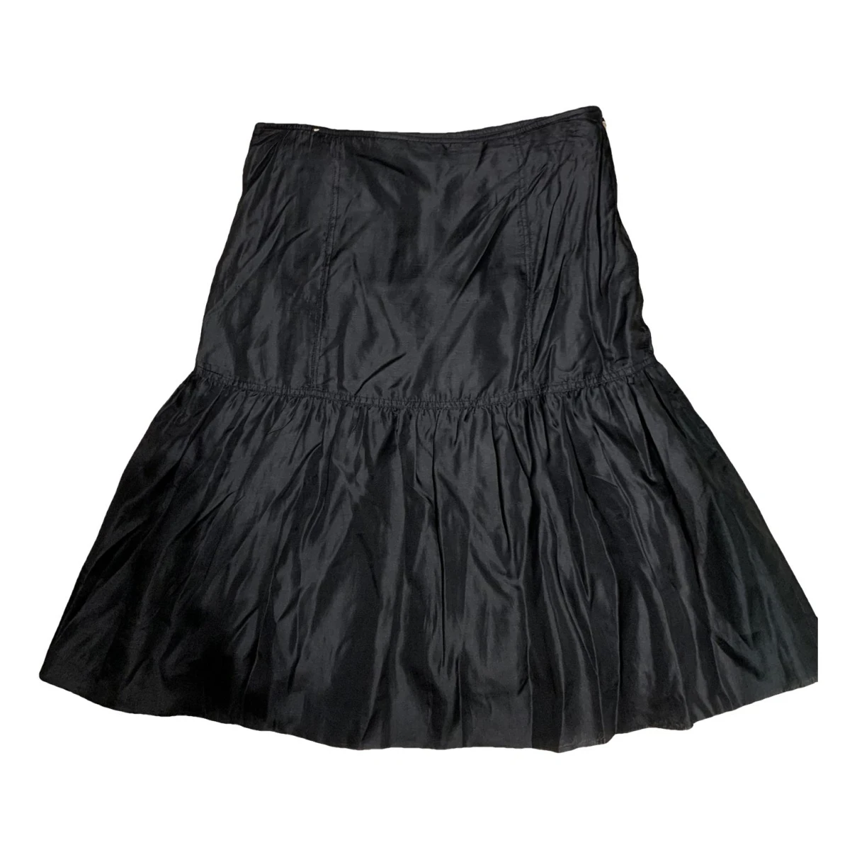 Pre-owned Burberry Silk Mid-length Skirt In Black