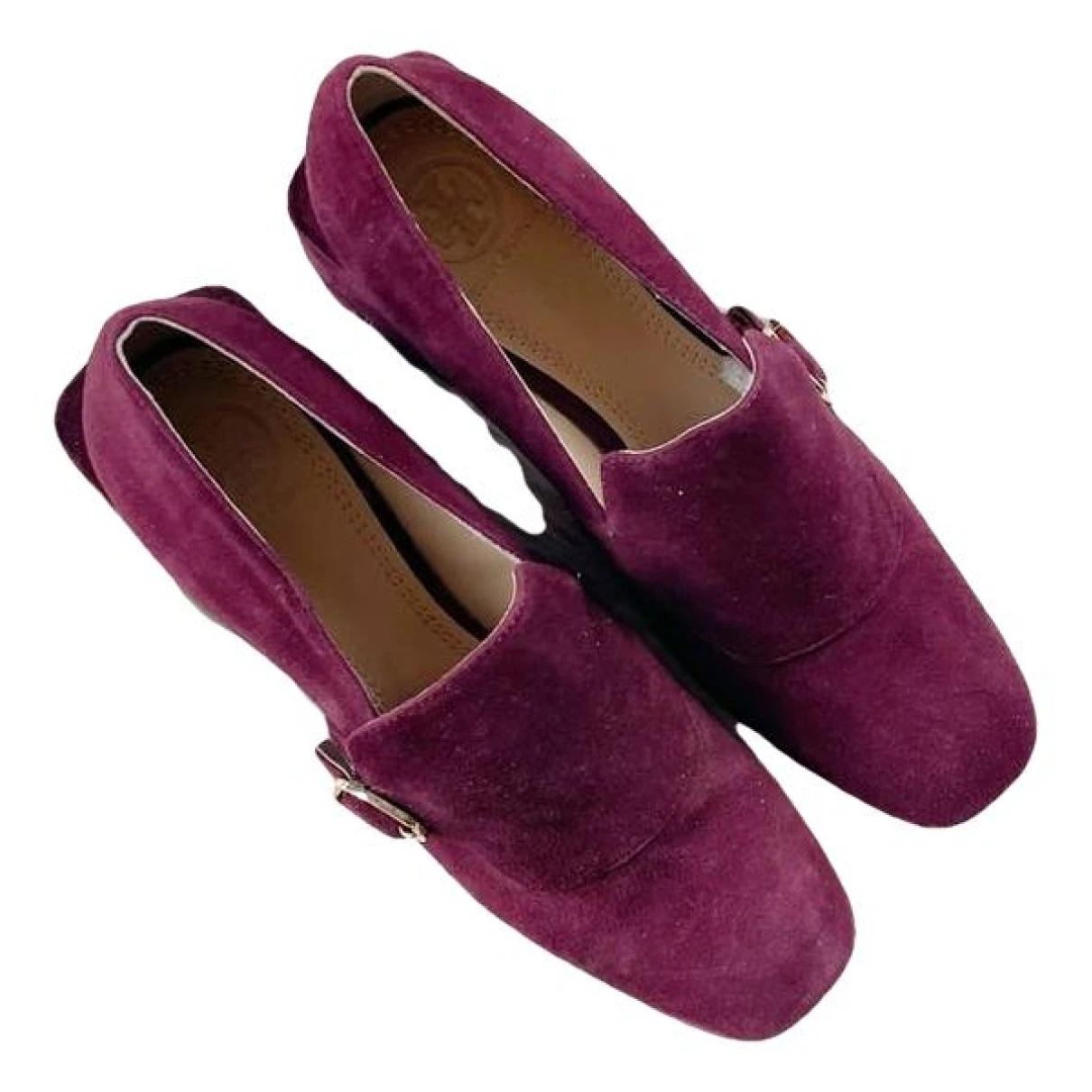 Pre-owned Tory Burch Leather Heels In Purple