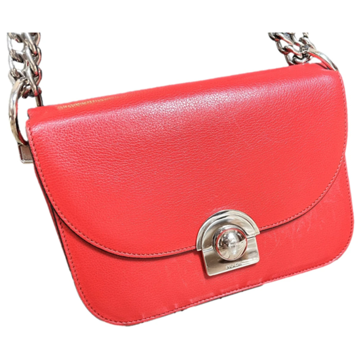 Pre-owned Prada Leather Crossbody Bag In Red
