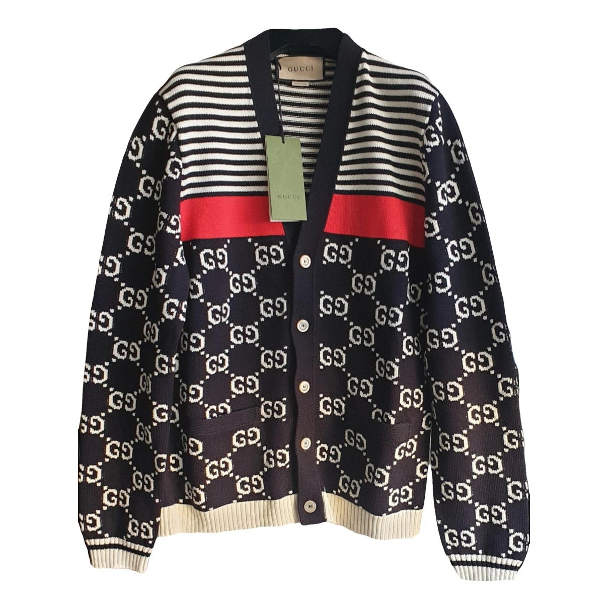 Pre-owned Gucci Cardigan In Navy