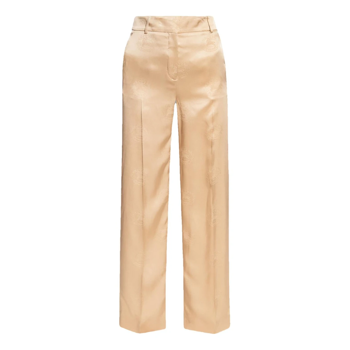 Pre-owned Burberry Silk Trousers In Beige
