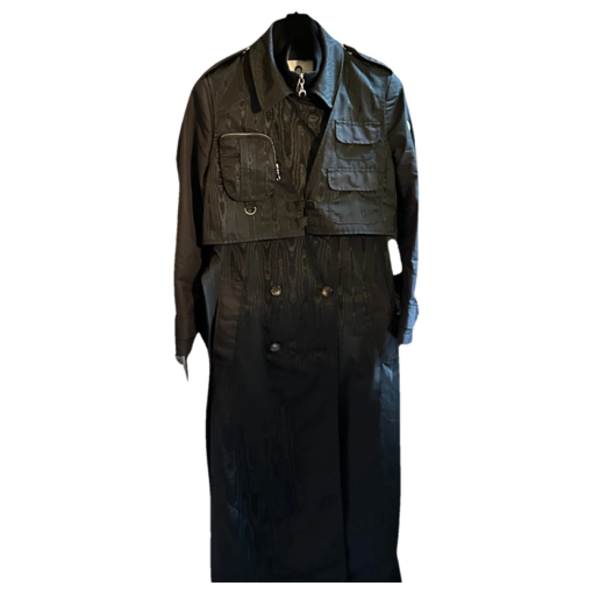 Pre-owned Marine Serre Trench Coat In Black