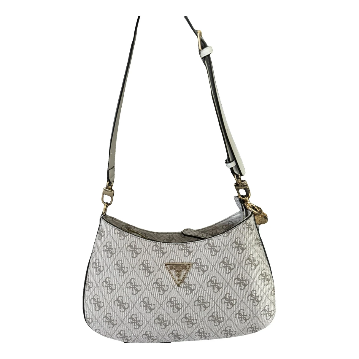 Pre-owned Guess Leather Crossbody Bag In Beige