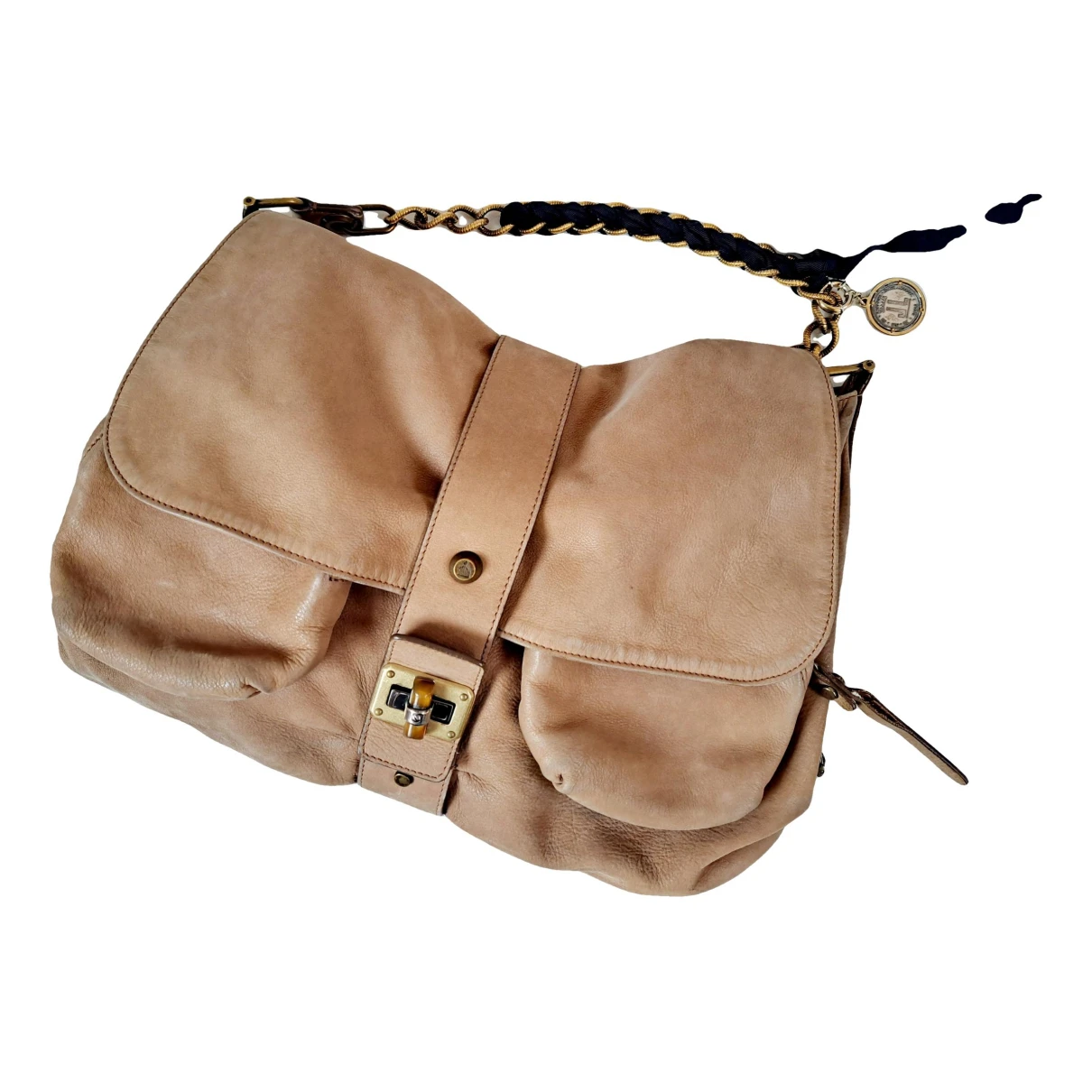Pre-owned Lanvin Leather Handbag In Beige
