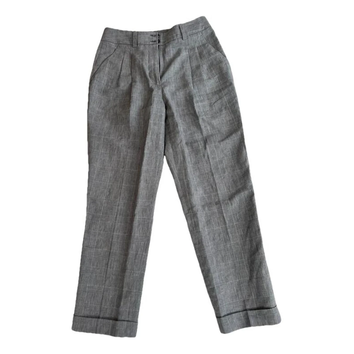 Pre-owned Margaret Howell Linen Trousers In Grey