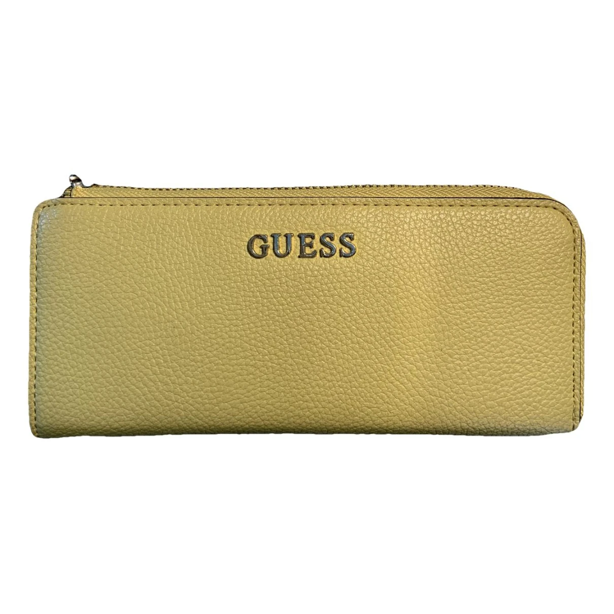 Pre-owned Guess Leather Wallet In Yellow