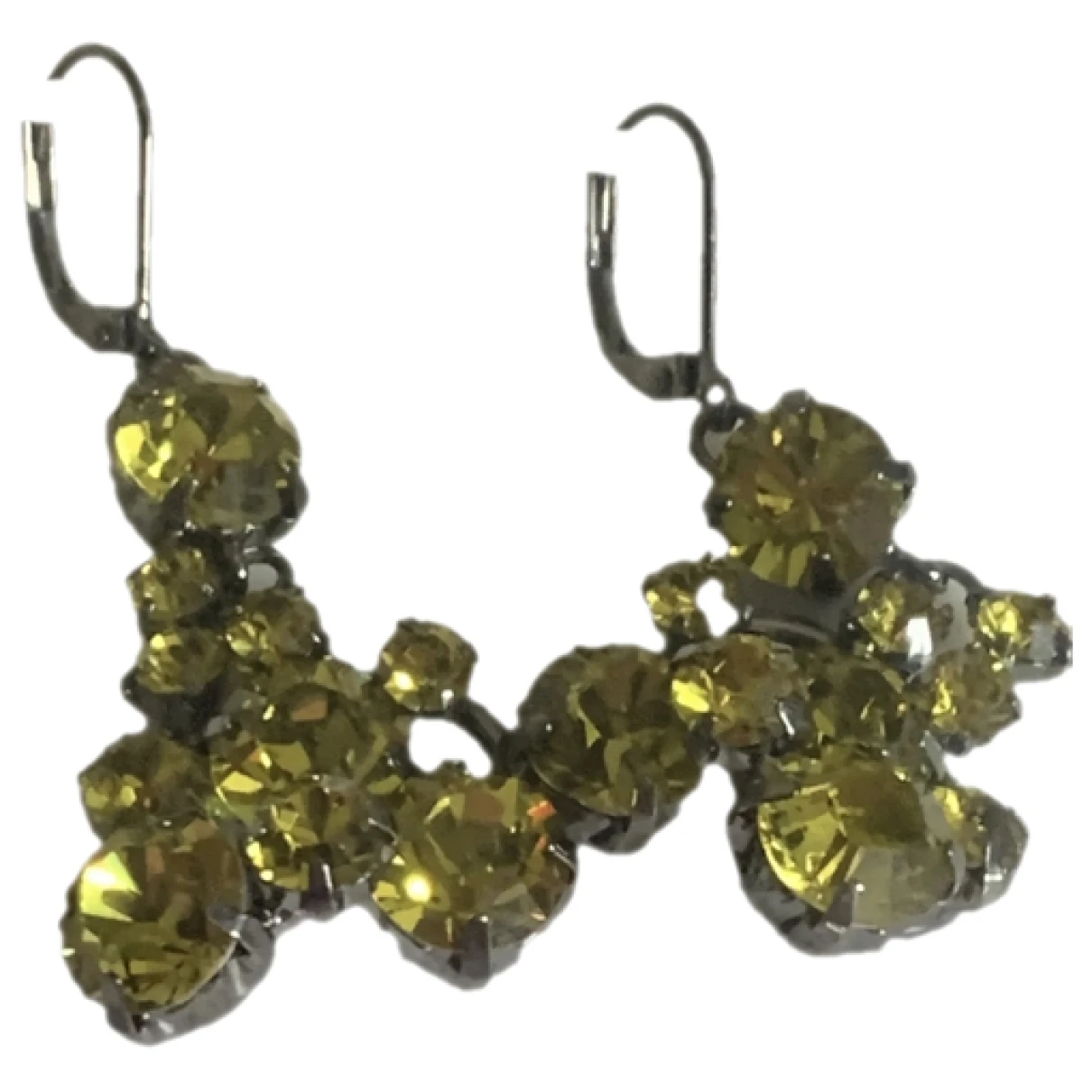 Pre-owned Givenchy Crystal Earrings In Yellow