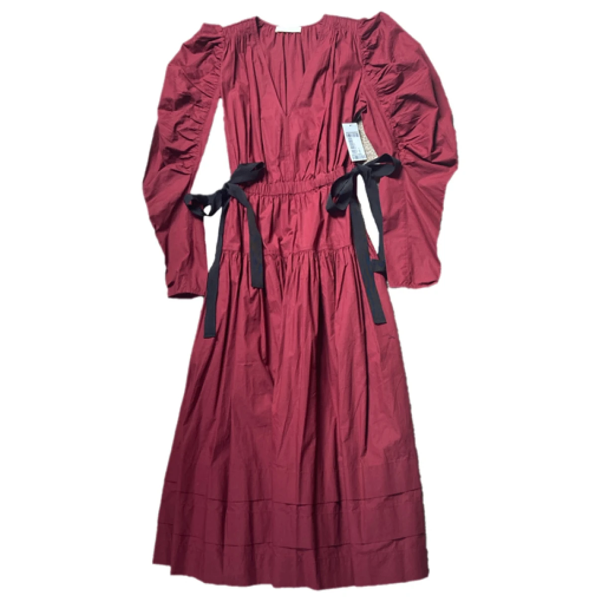 Pre-owned Ulla Johnson Mid-length Dress In Burgundy