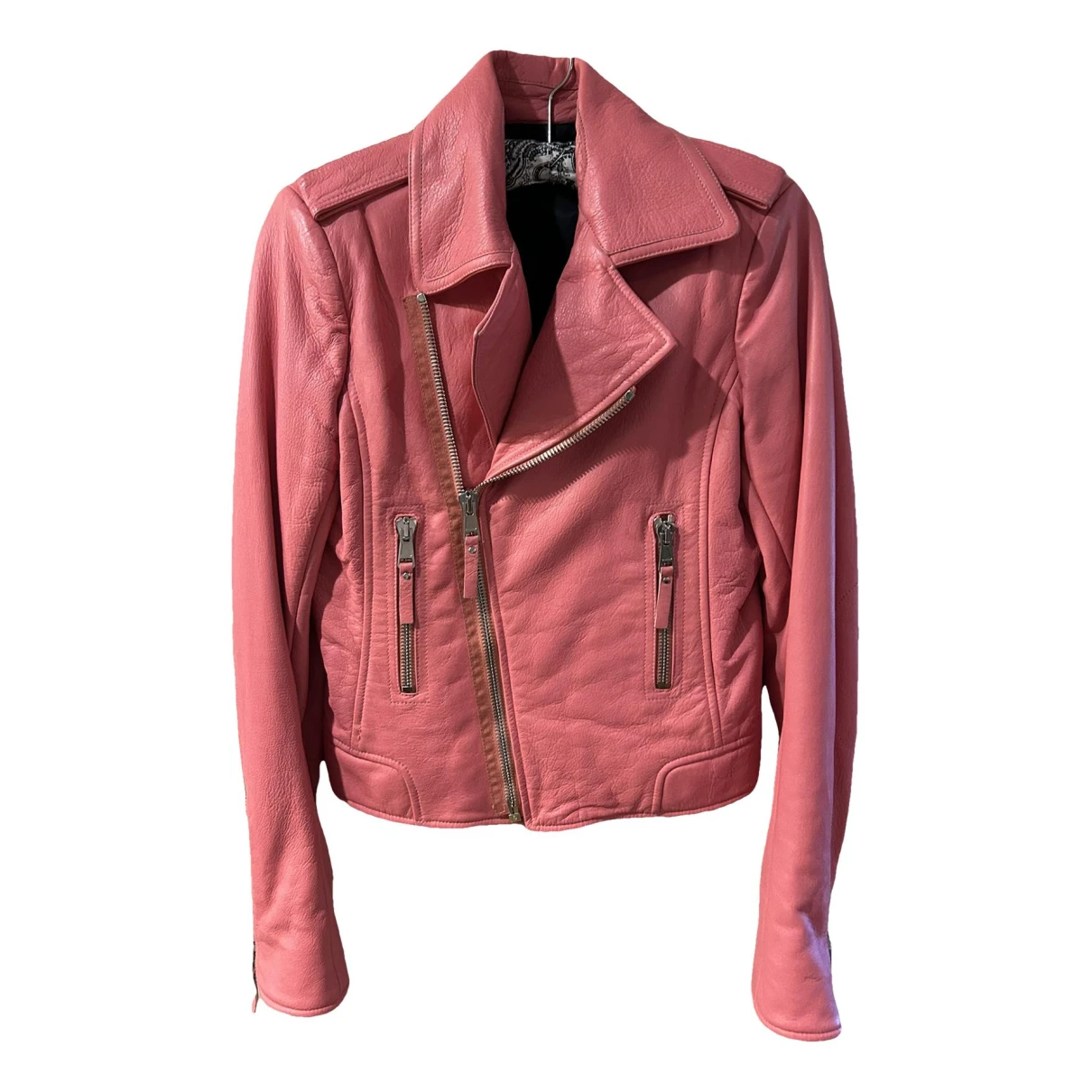 Pre-owned Balenciaga Leather Jacket In Pink
