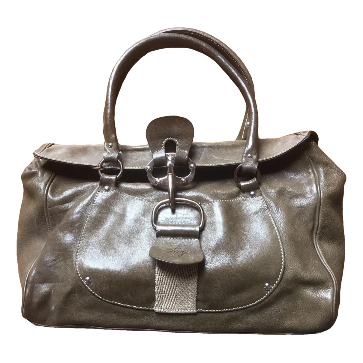 Pre-owned Fay Leather Handbag In Green
