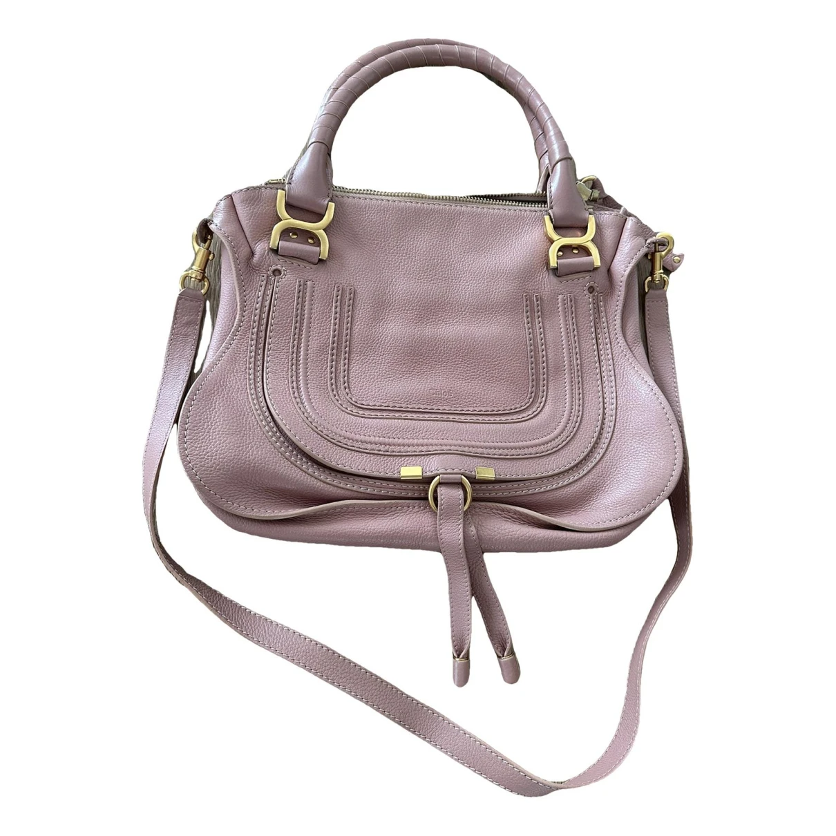 Pre-owned Chloé Marcie Leather Handbag In Pink