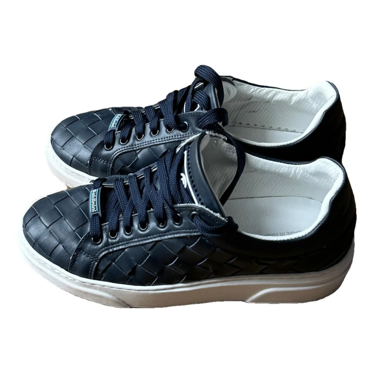 Pre-owned Baldinini Leather Low Trainers In Blue