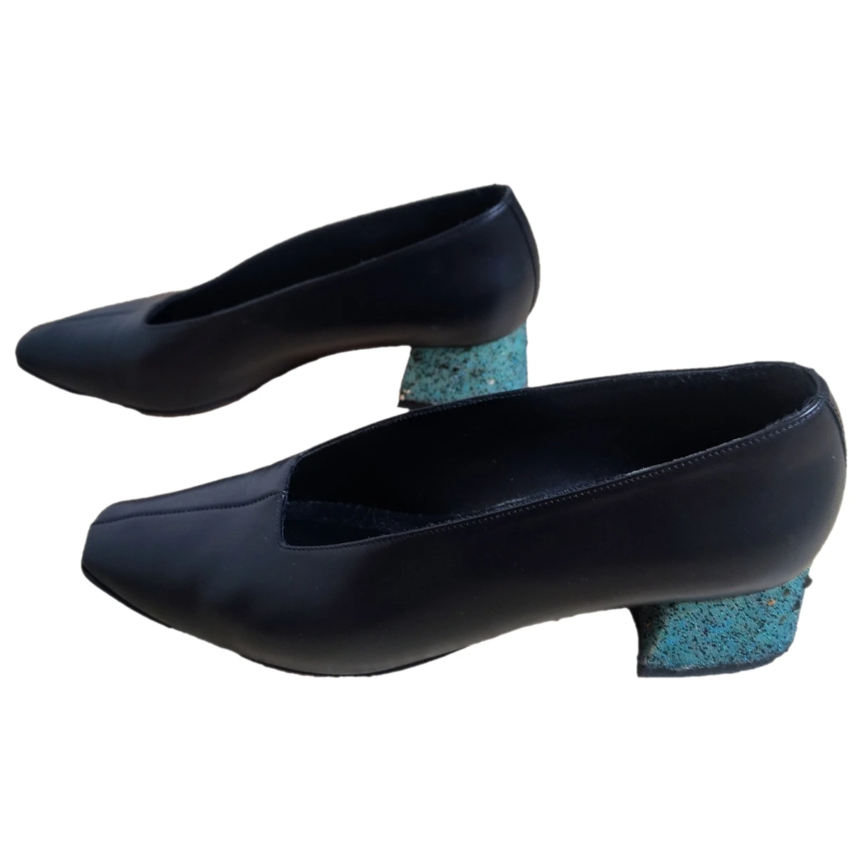 Pre-owned Miista Leather Flats In Black