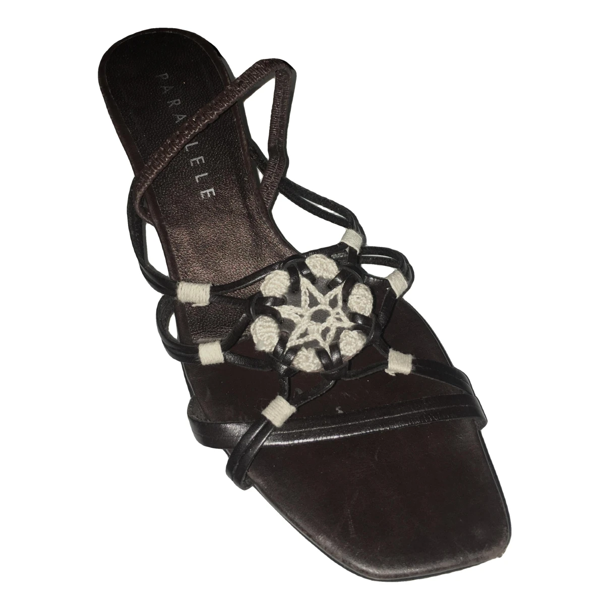 Pre-owned Parallele Leather Sandals In Brown
