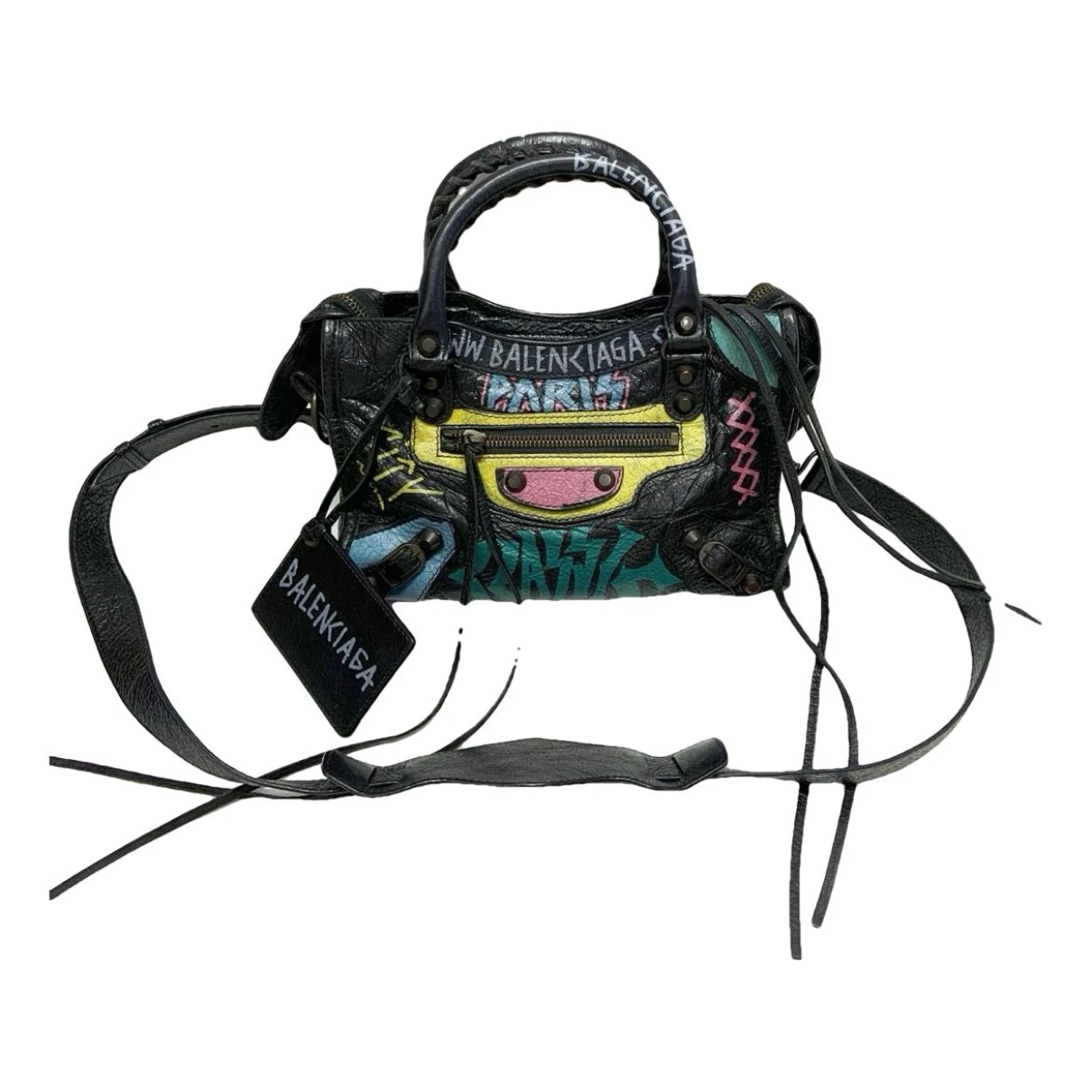 Pre-owned Balenciaga City Leather Crossbody Bag In Multicolour