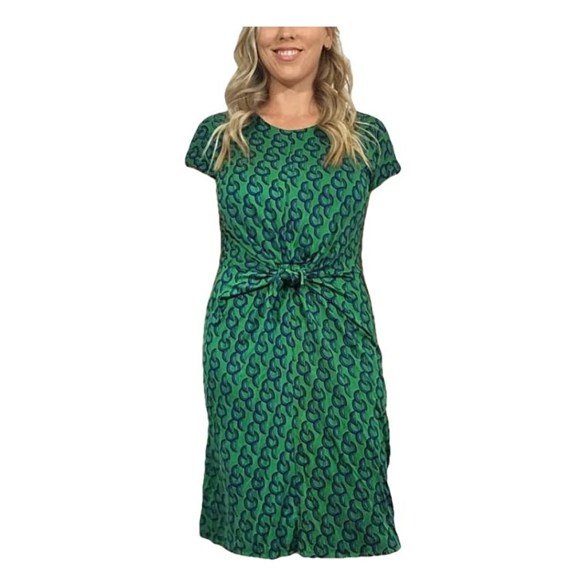 Pre-owned Issa Silk Mid-length Dress In Green