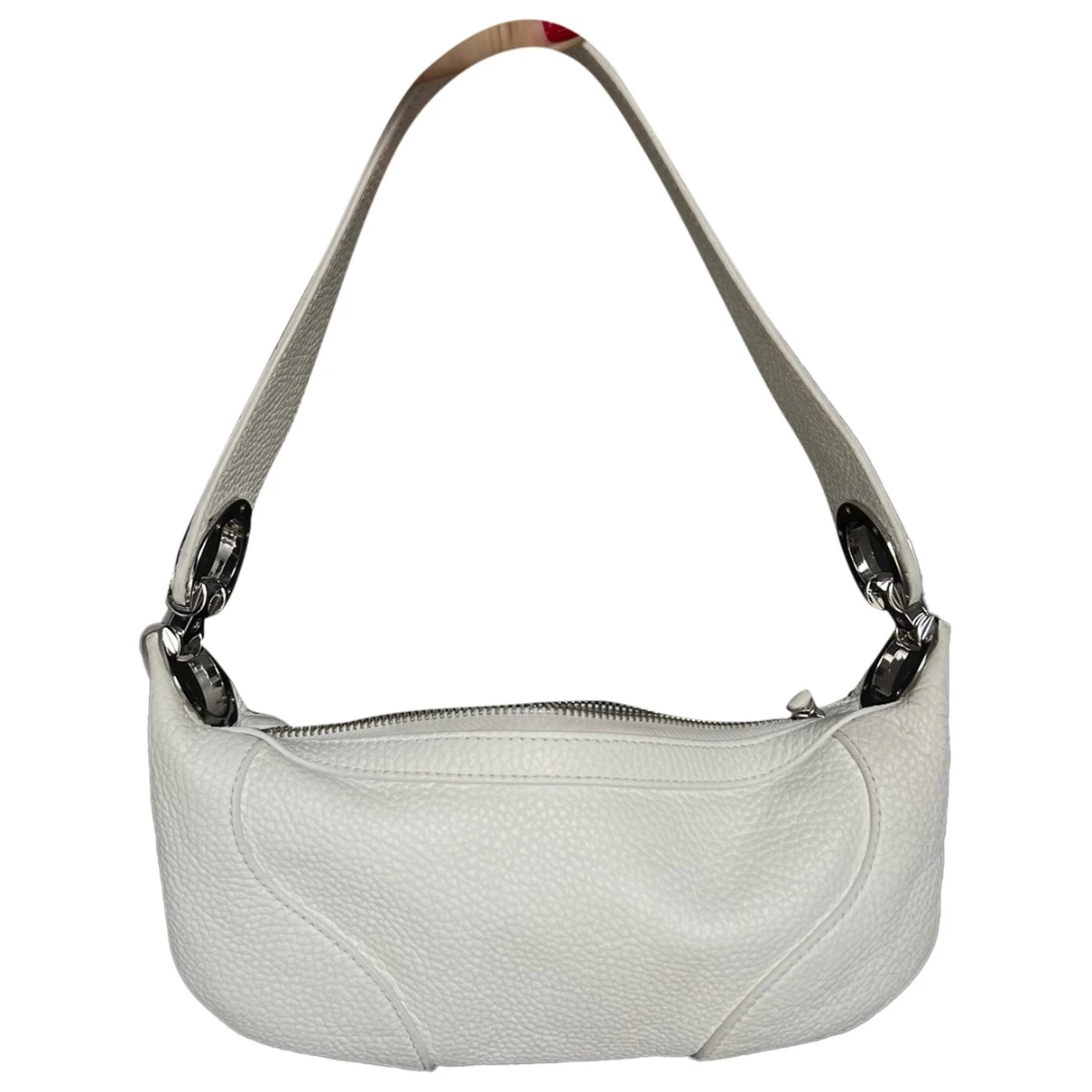Pre-owned By Far Mini Leather Handbag In White