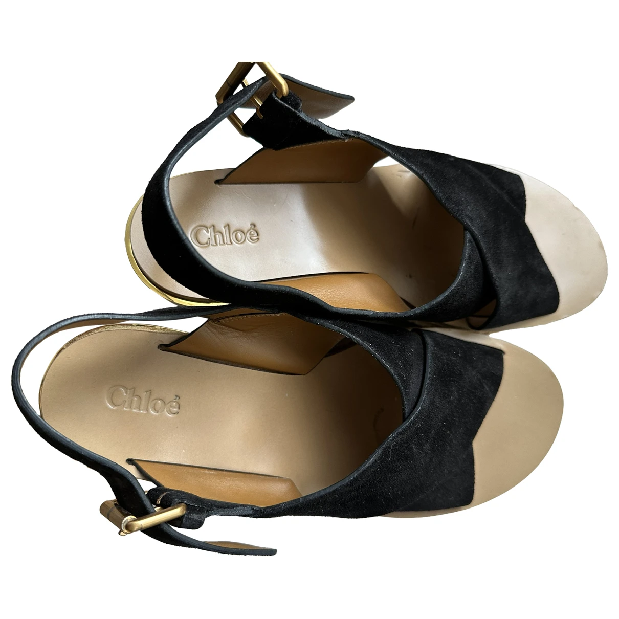 Pre-owned Chloé Velvet Mules & Clogs In Black