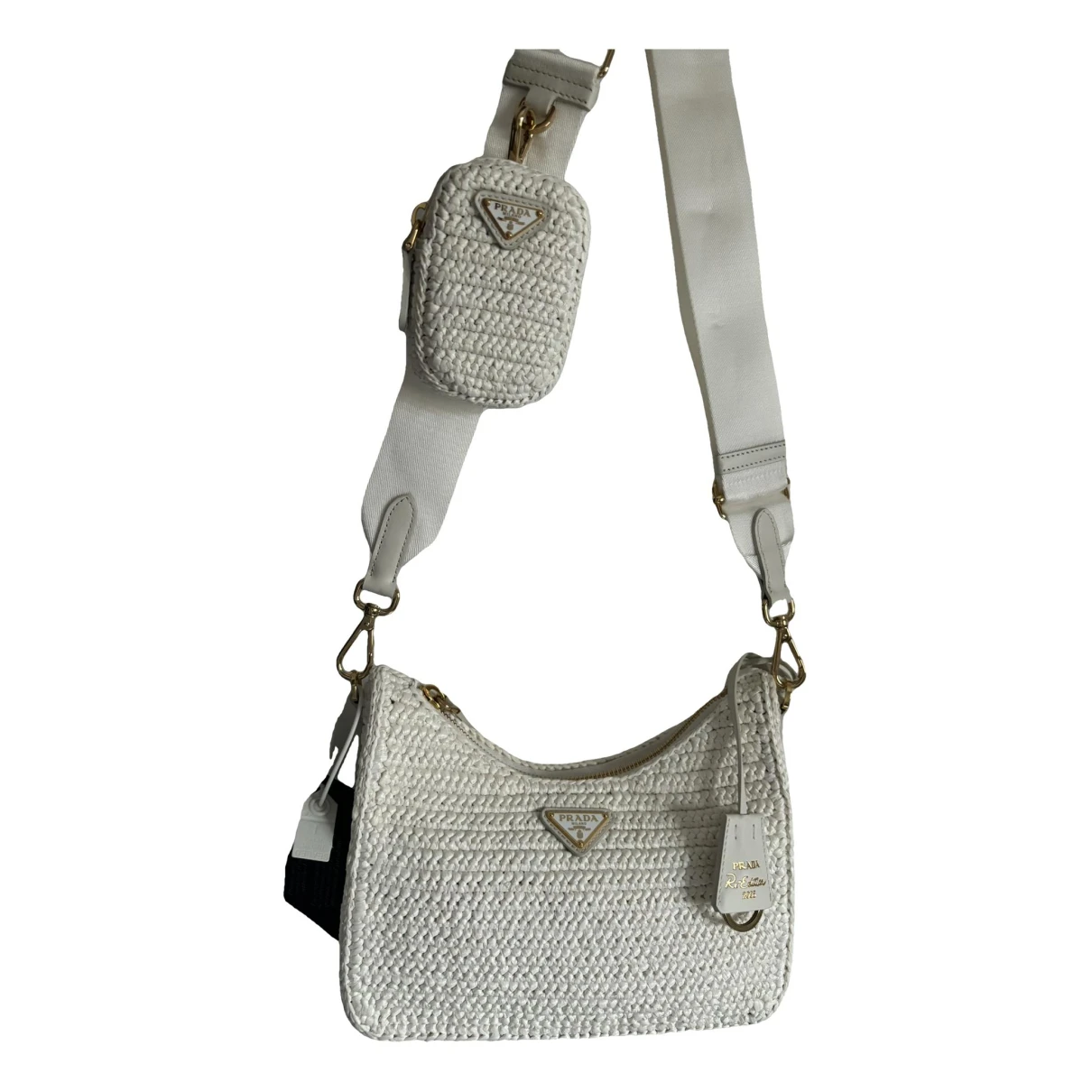 Pre-owned Prada Re-edition 2005 Leather Crossbody Bag In White