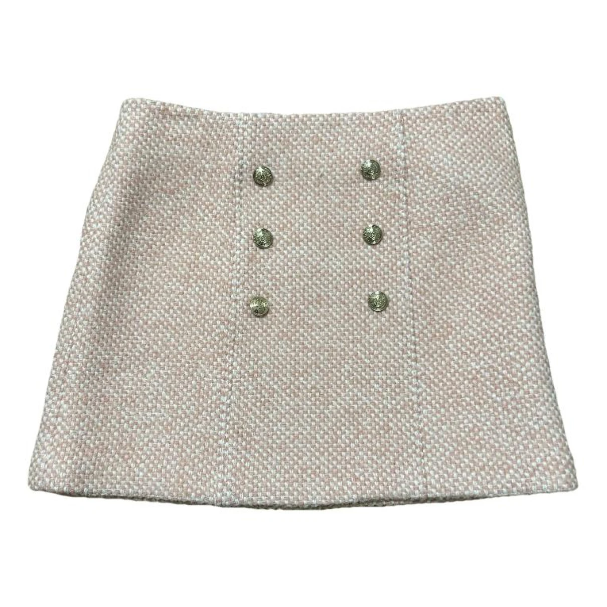 Pre-owned Maje Wool Mini Skirt In Pink