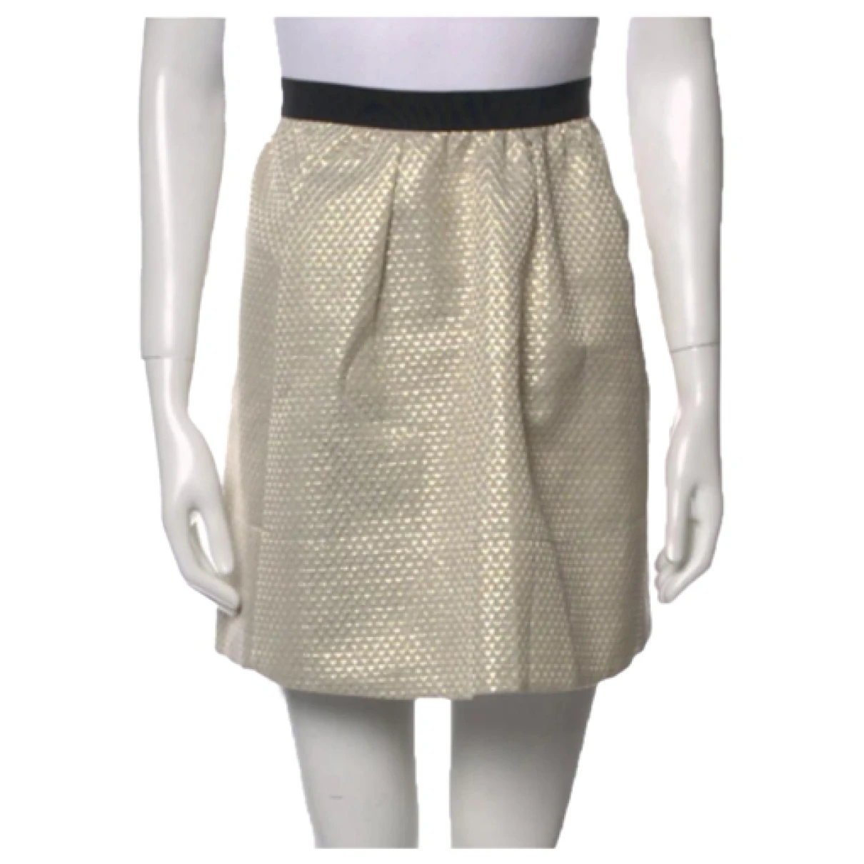 Pre-owned Ganni Mini Skirt In Beige