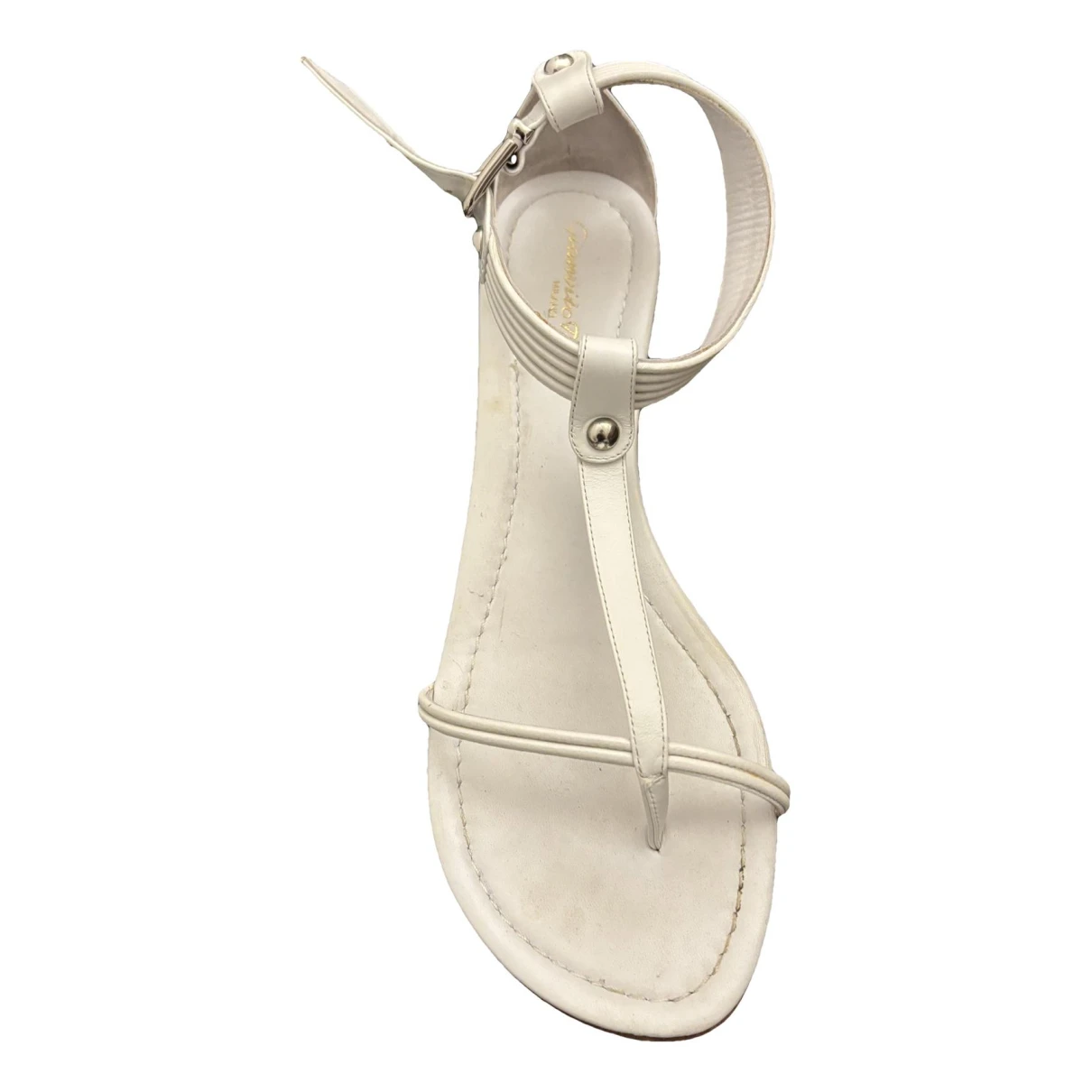 Pre-owned Gianvito Rossi Leather Flip Flops In White
