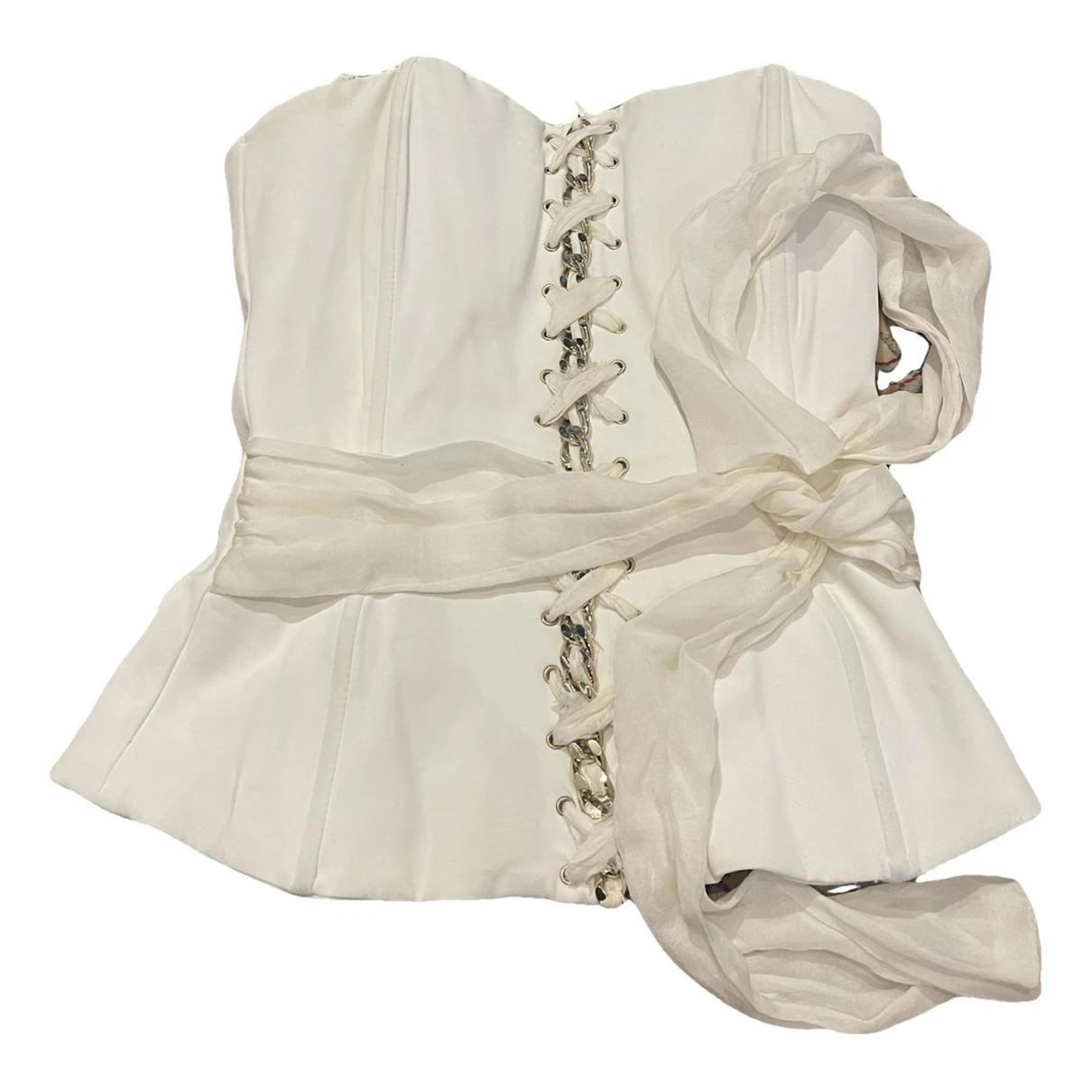 Pre-owned Elisabetta Franchi Corset In White