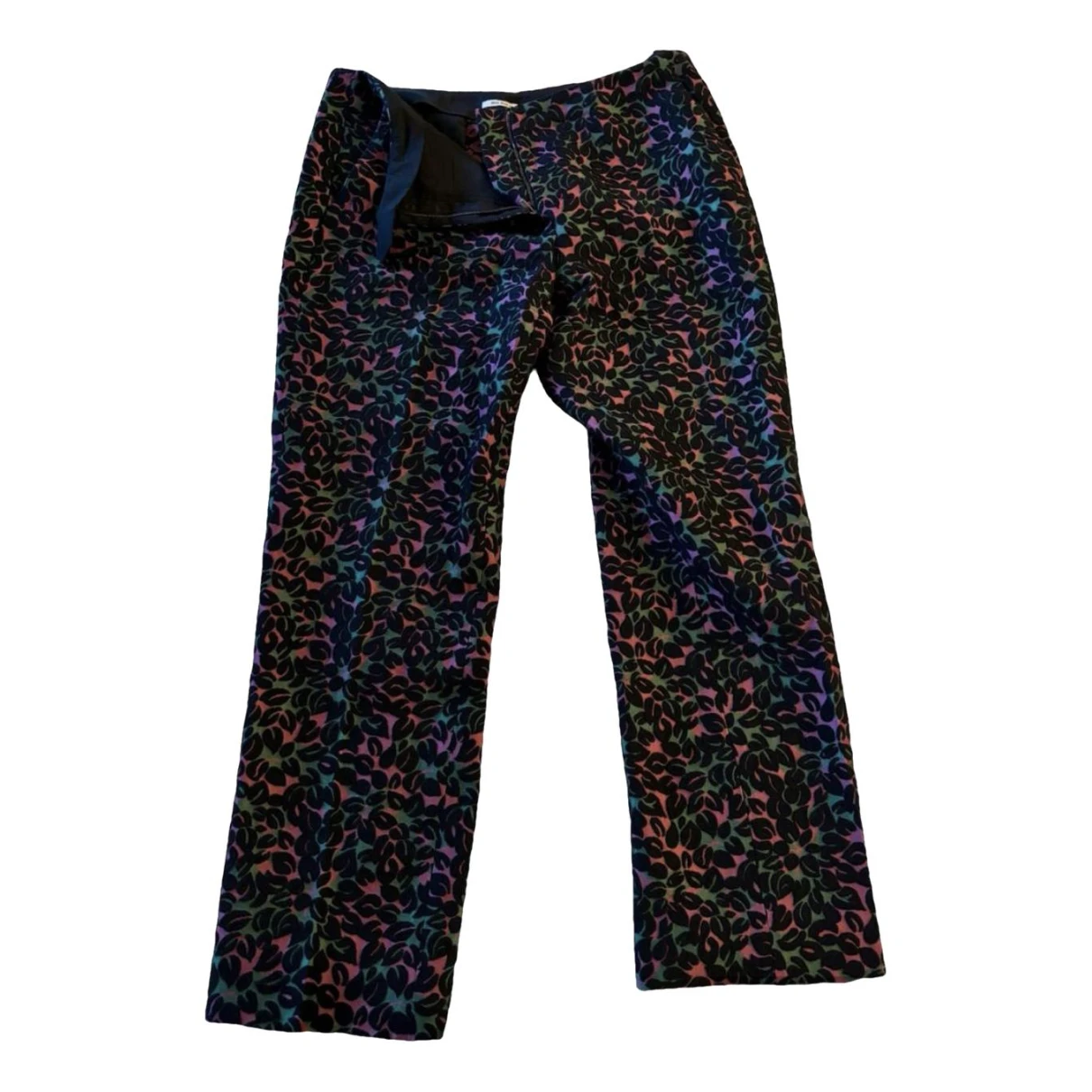 Pre-owned Miu Miu Velvet Trousers In Multicolour