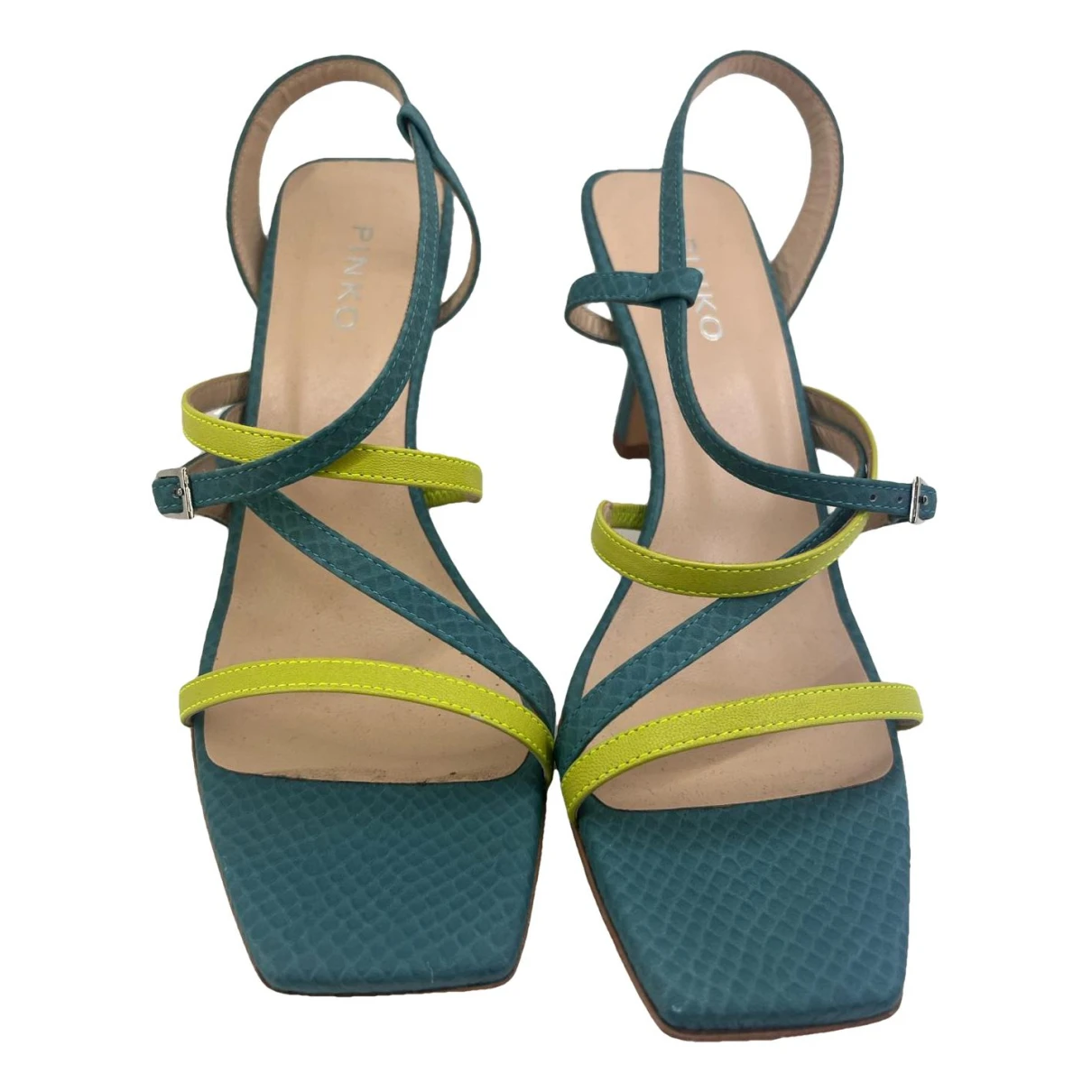 Pre-owned Pinko Leather Sandals In Green