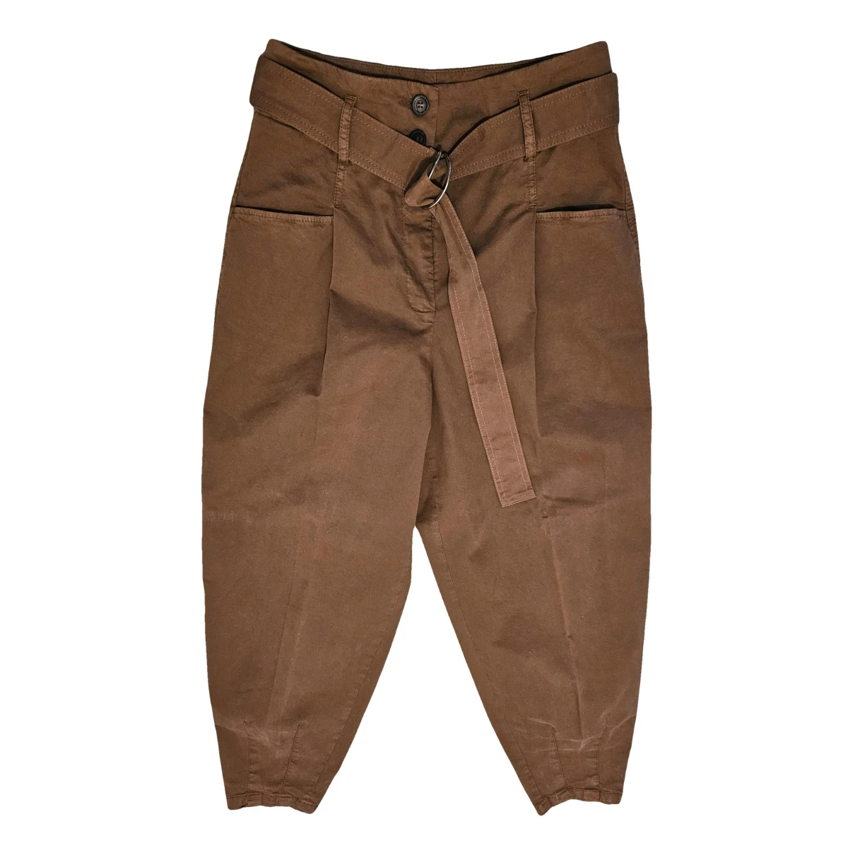 Pre-owned Peserico Carot Pants In Brown