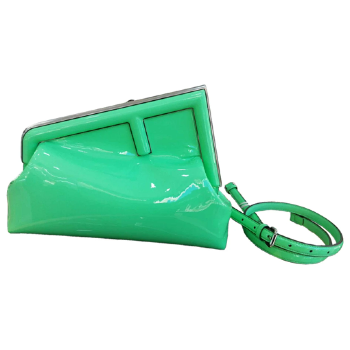 Pre-owned Fendi First Patent Leather Crossbody Bag In Green