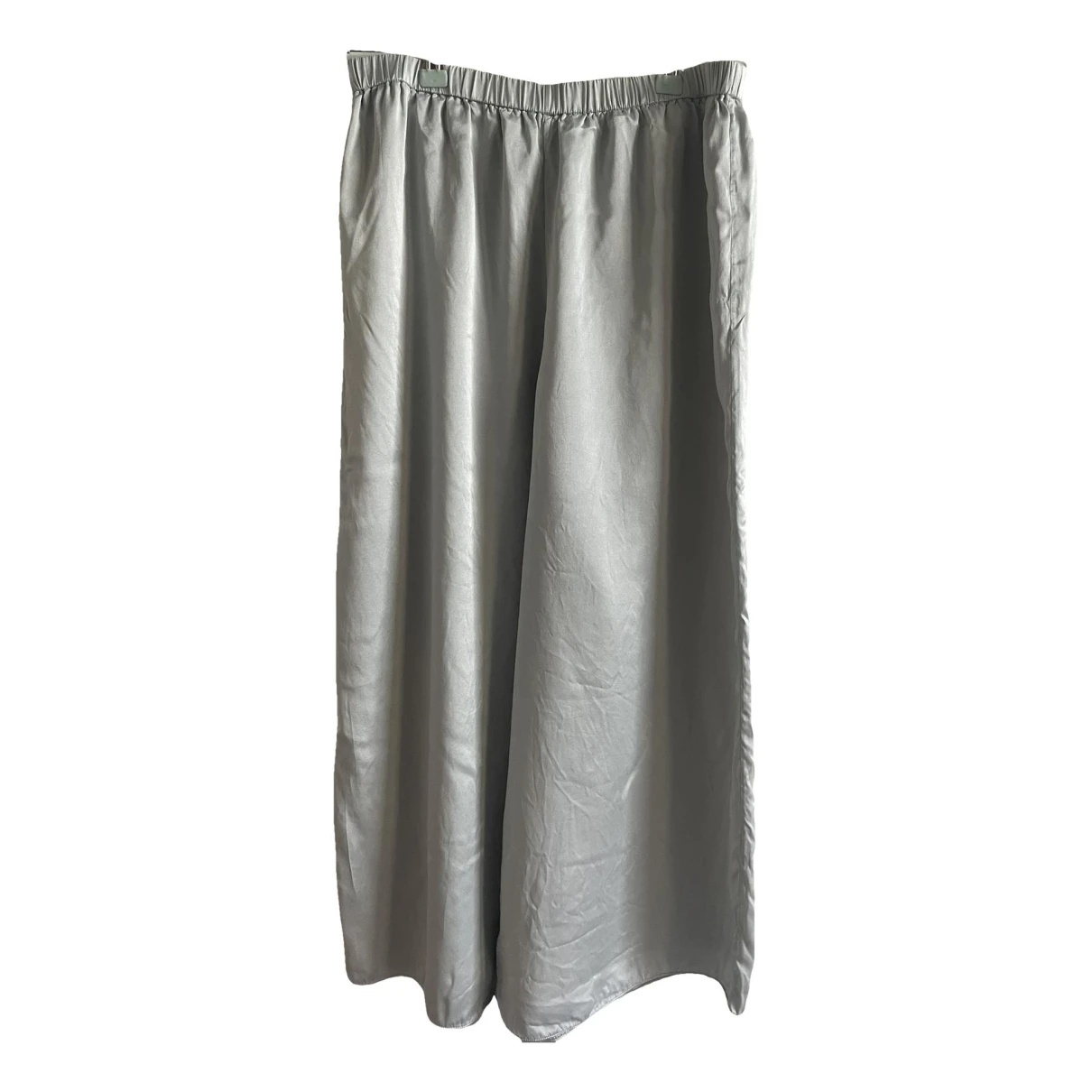 Pre-owned Theory Silk Trousers In Anthracite
